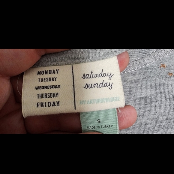 Anthropologie Saturday Sunday Long Sleeve Cotton Top with Rose Gold Stars, Small - Picture 4 of 4